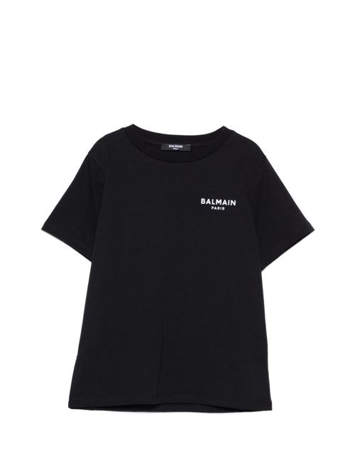 T-shirt unisex Balmain Kids nera con logo piccolo BALMAIN Kids | BY8R31Z3672930BC